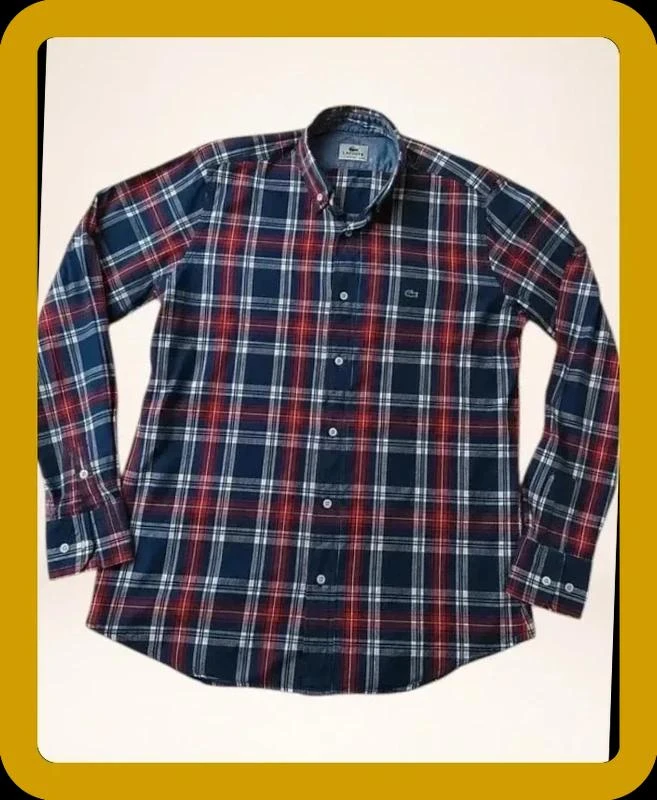 Chemise Lacoste à carreaux bleu rouge Homme L